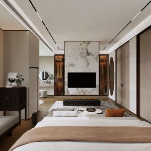 现代简约家居卧室  整套-主卧+主卫