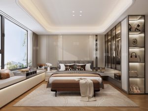 现代 轻奢 主卧+主卫整套