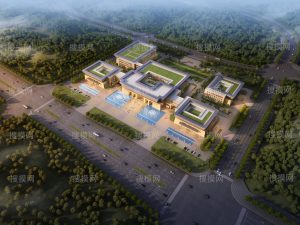 现代新中式展览馆建筑 现代文化馆